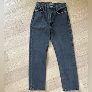 Agolde Black High-Rise 90s Pinch Straight Jeans